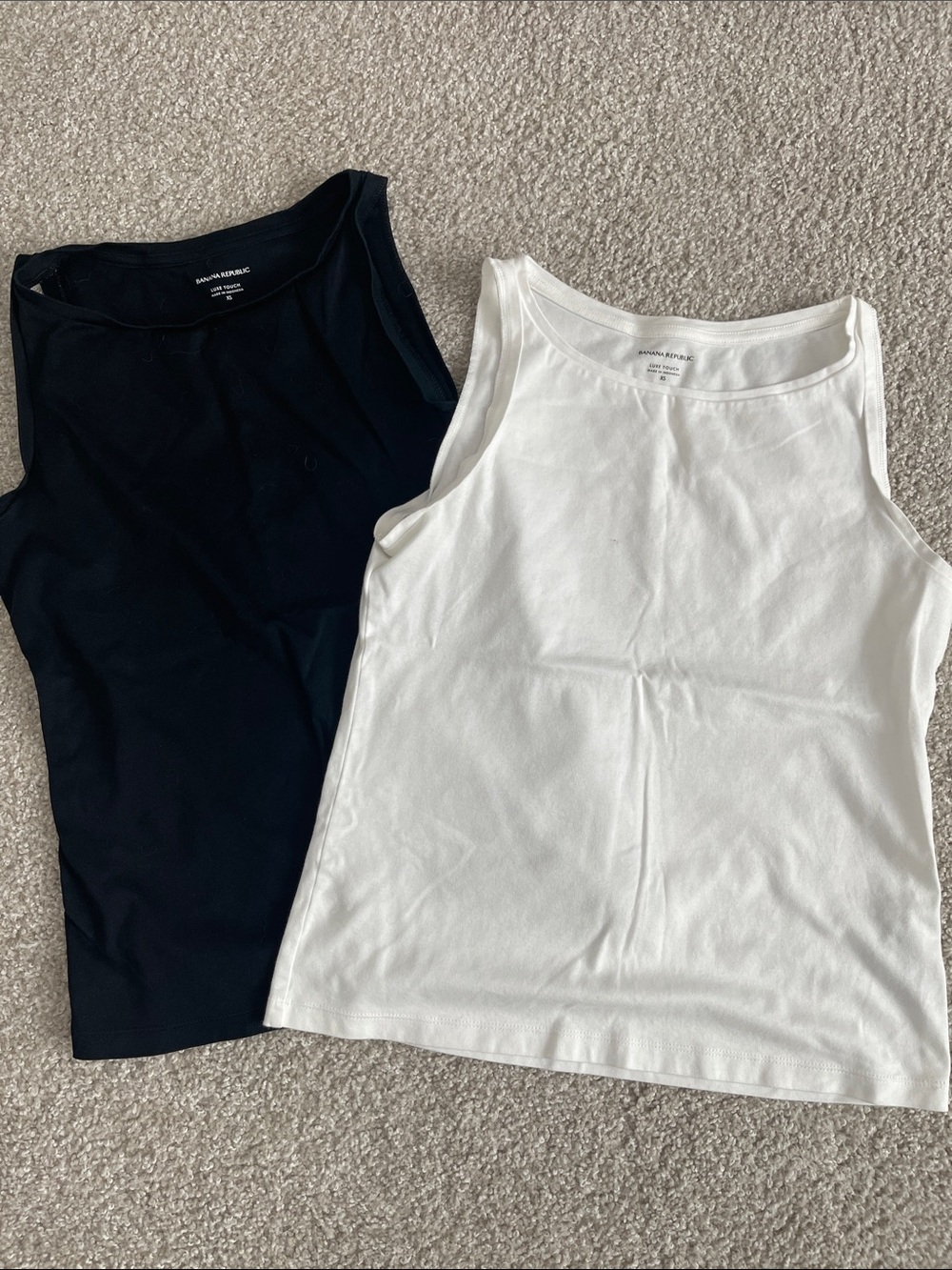Banana Republic Basic Tank Top Duo - Black and White Ribbed Tanks